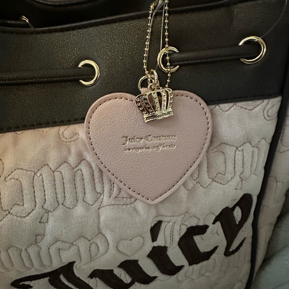 Juicy Couture Pink and Brown Vintage Dreams Tote Bag with Velour Finish - Picture 5 of 8